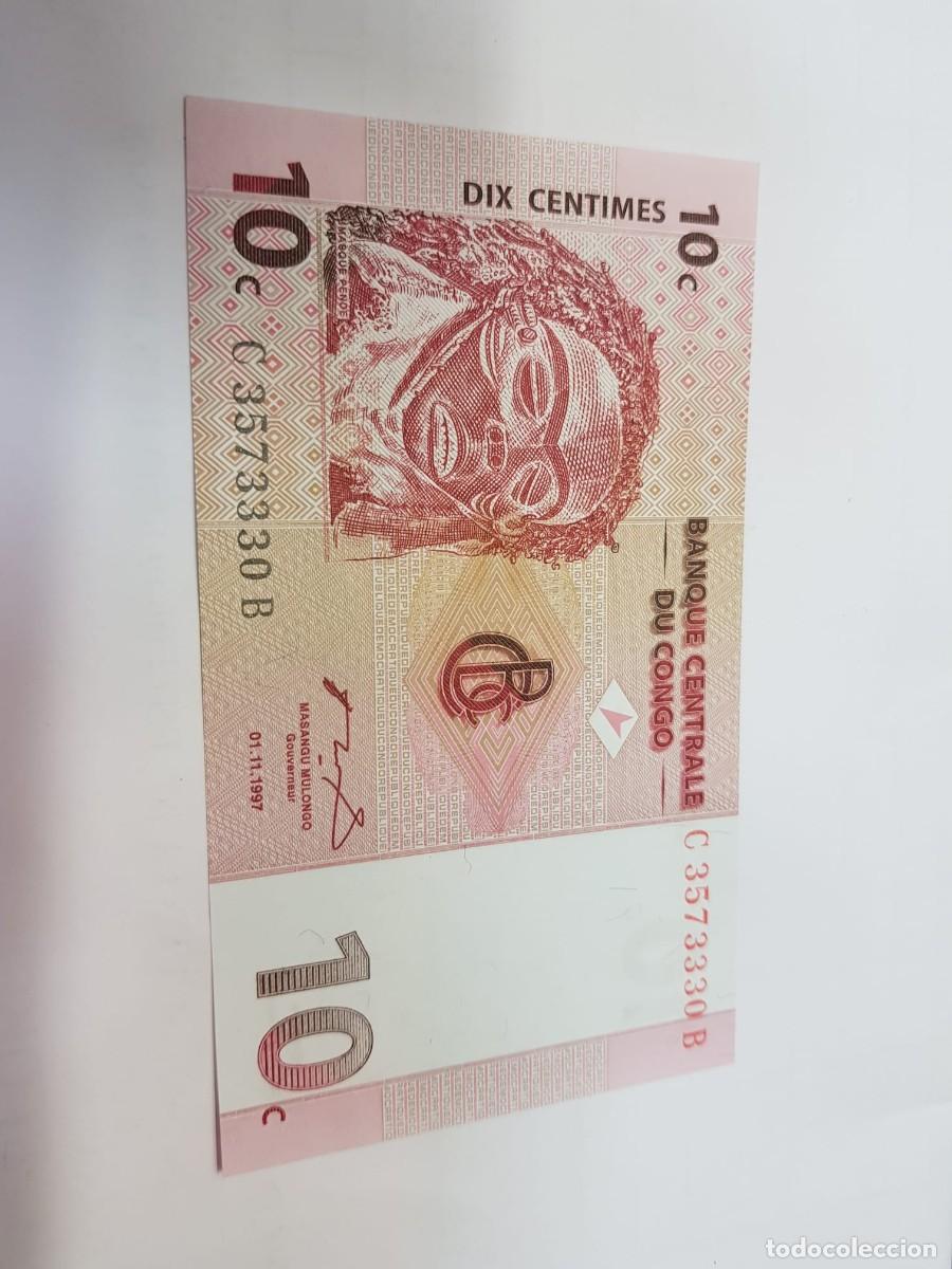Billetes extranjeros: CONGO- 10 CENTIMOS-1997