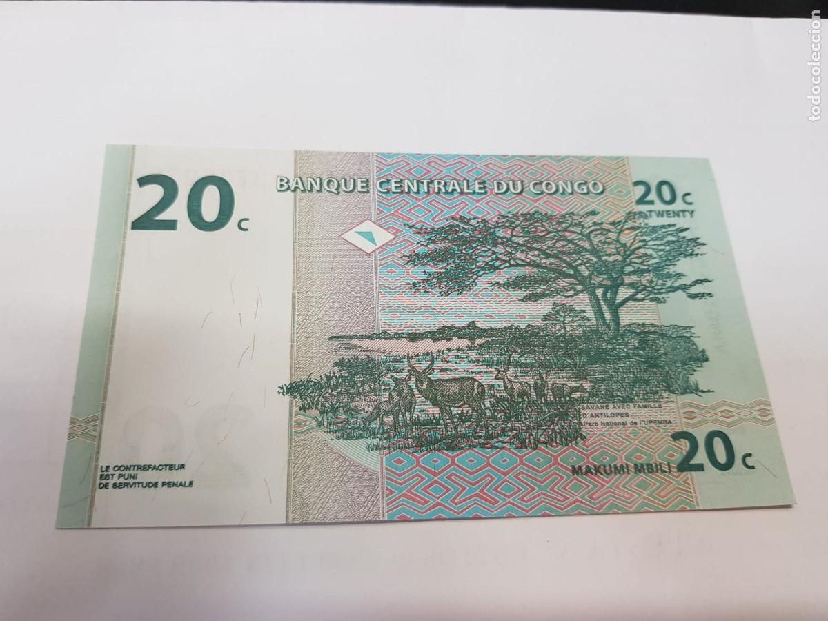 Billetes extranjeros: CONGO- 2 CENTIMOS-1997 - Foto 2