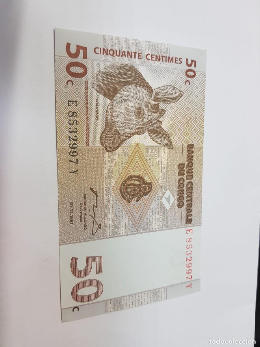 Billetes extranjeros: CONGO- 50 CENTIMOS-1997