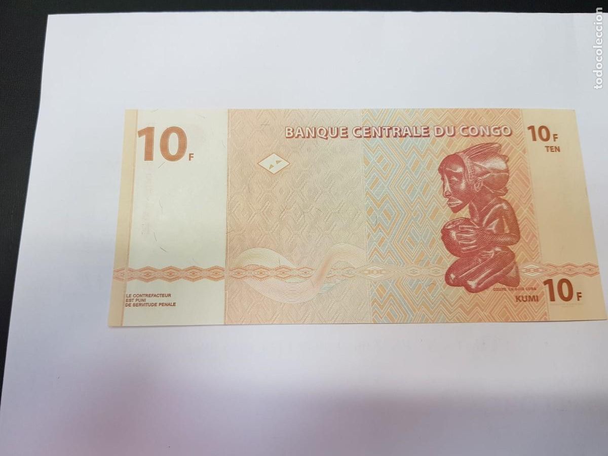 Billetes extranjeros: CONGO- 10 FRANCOS-2003 - Foto 2