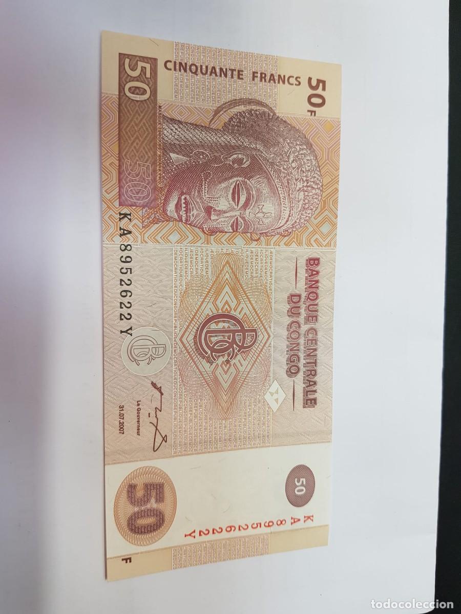 Billetes extranjeros: CONGO- 50 FRANCOS-2007