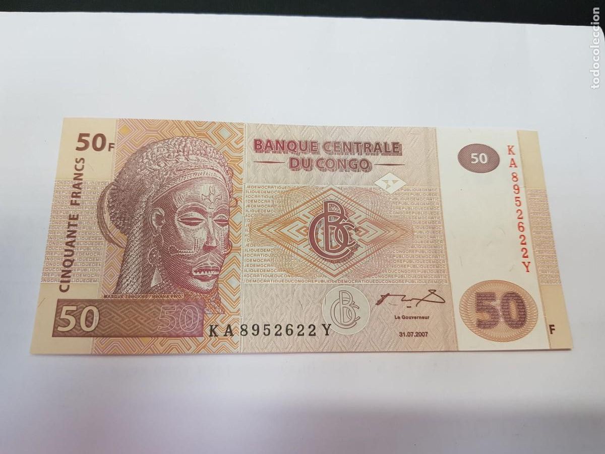 Billetes extranjeros: CONGO- 50 FRANCOS-2007