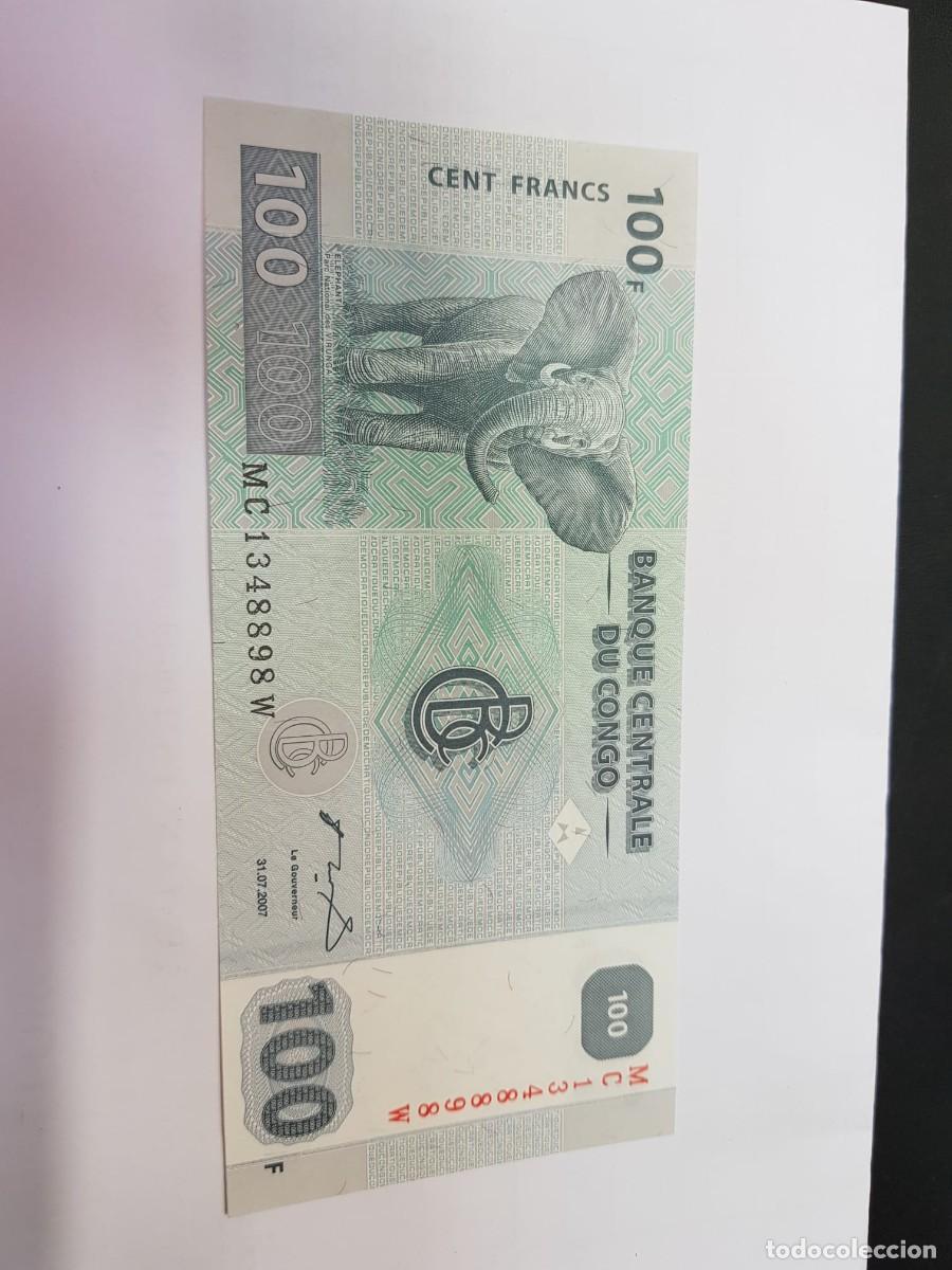 Billetes extranjeros: CONGO- 100 FRANCOS-2007