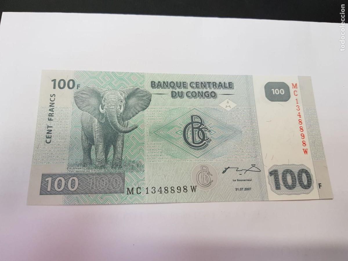 Billetes extranjeros: CONGO- 100 FRANCOS-2007