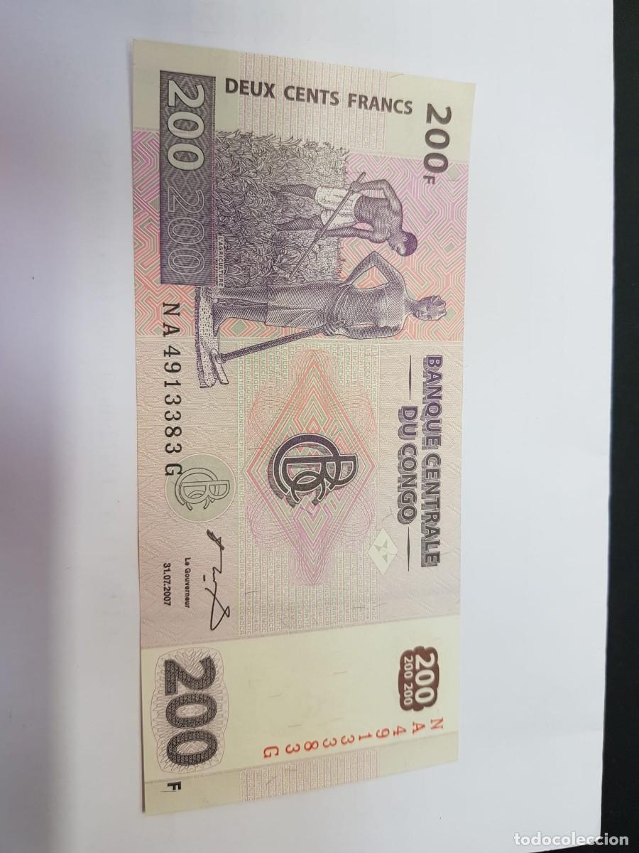 Billetes extranjeros: CONGO- 200 FRANCOS-2007