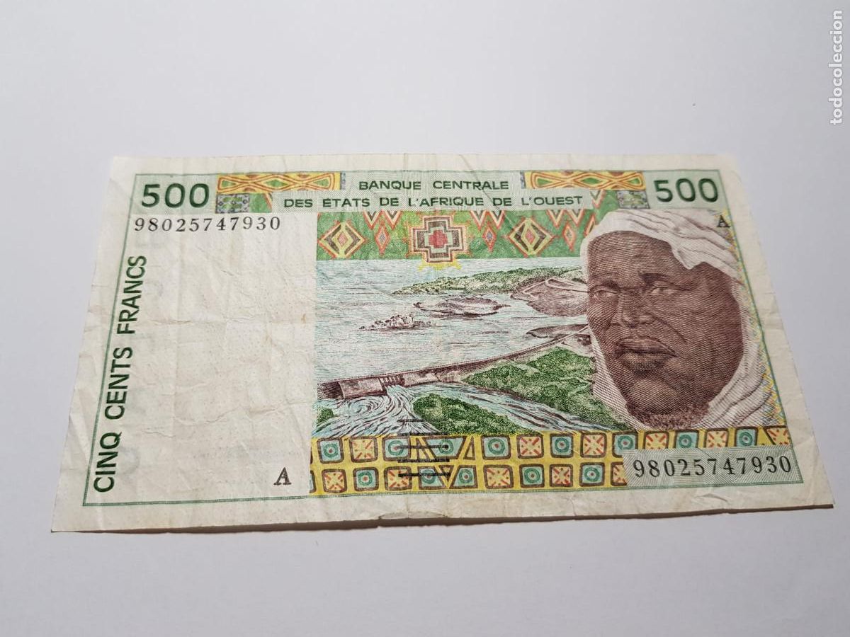 Billetes extranjeros: ESTADOS DEL AFRICA DEL OESTE-500 FRANCOS-1990