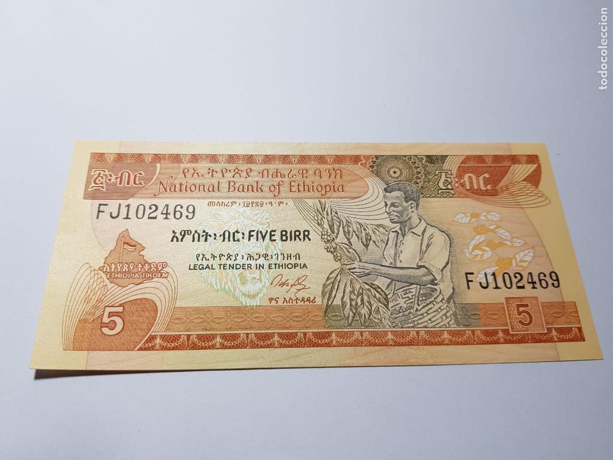 Billetes extranjeros: ETHIOPIA-5 BIRRS-1969