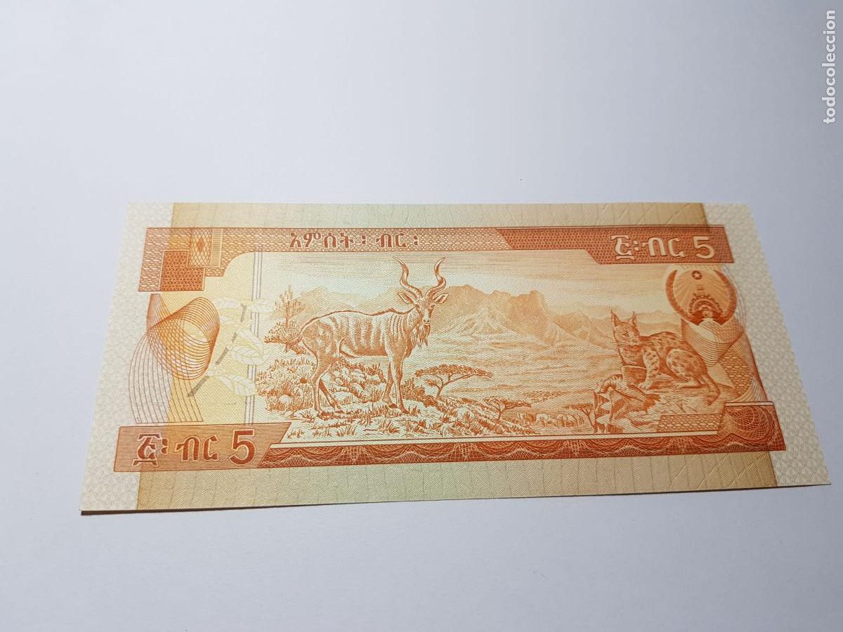 Billetes extranjeros: ETHIOPIA-5 BIRRS-1969 - Foto 2