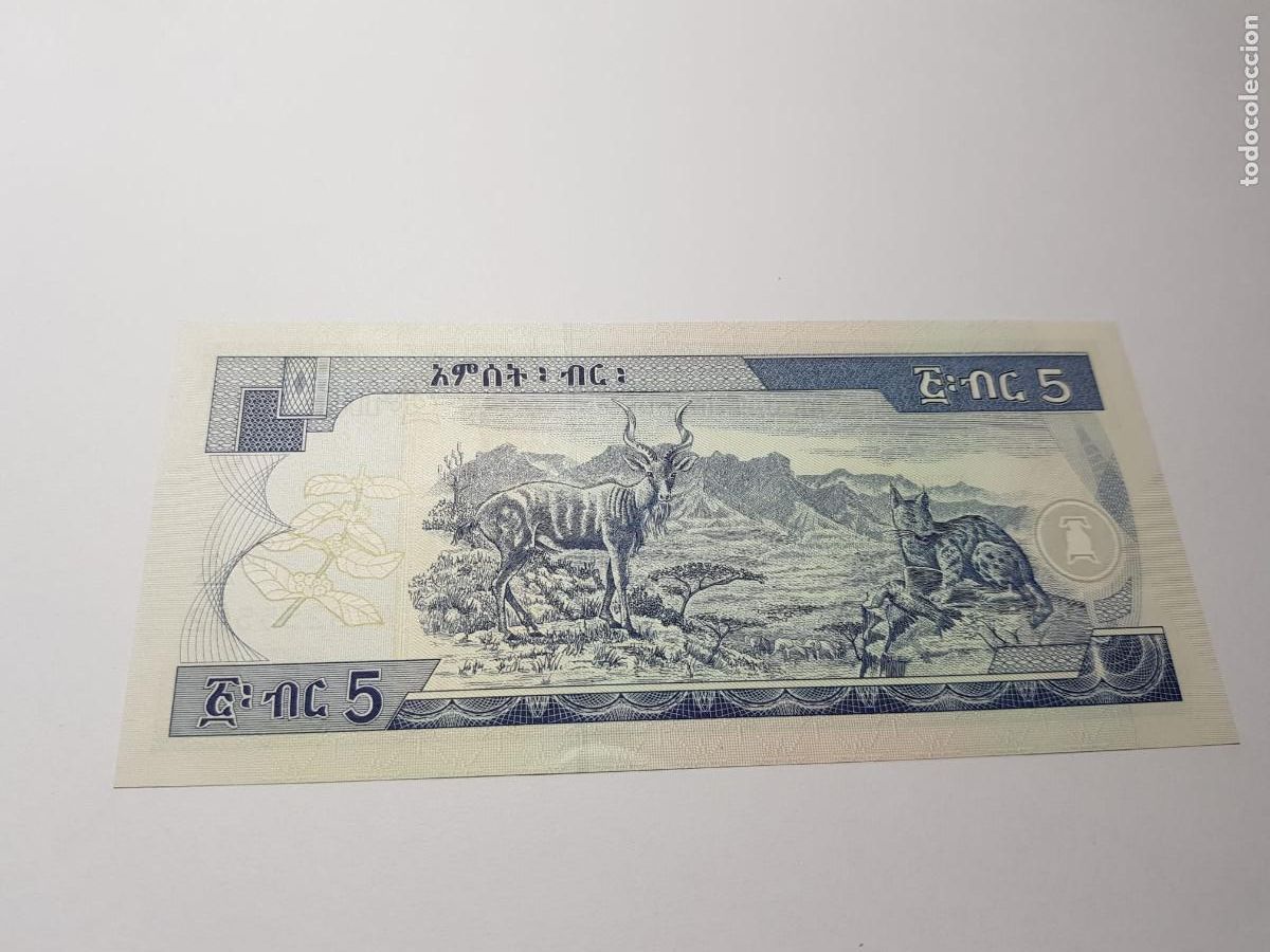 Billetes extranjeros: ETHIOPIA-5 BIRRS-2006 - Foto 2