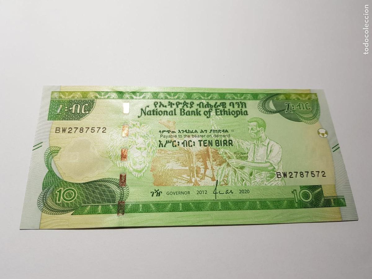 Billetes extranjeros: ETHIOPIA-10 BIRRS-2020