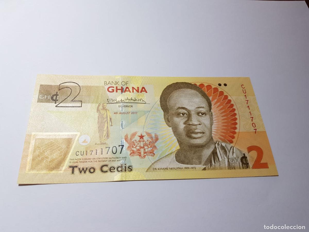 Billetes extranjeros: GHANA- 2 CEDIS- AGOSTO 2017