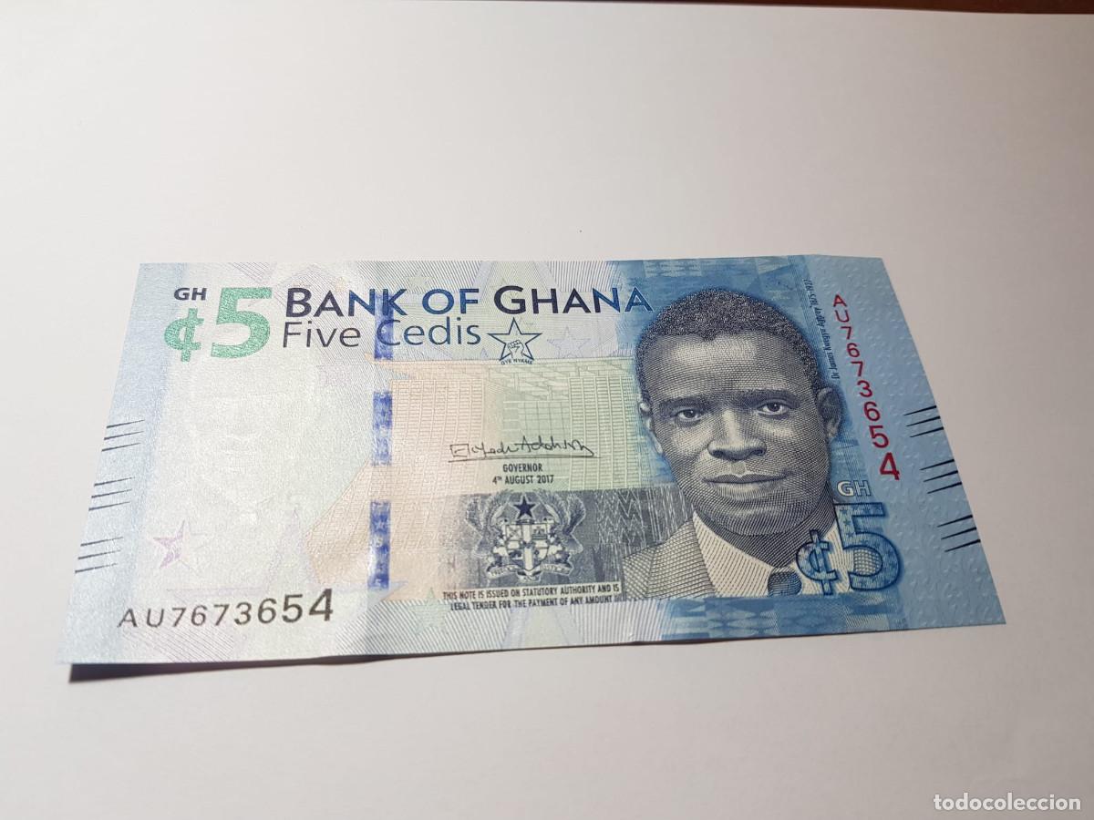 Billetes extranjeros: GHANA- 5 CEDIS- AGOSTO 2017