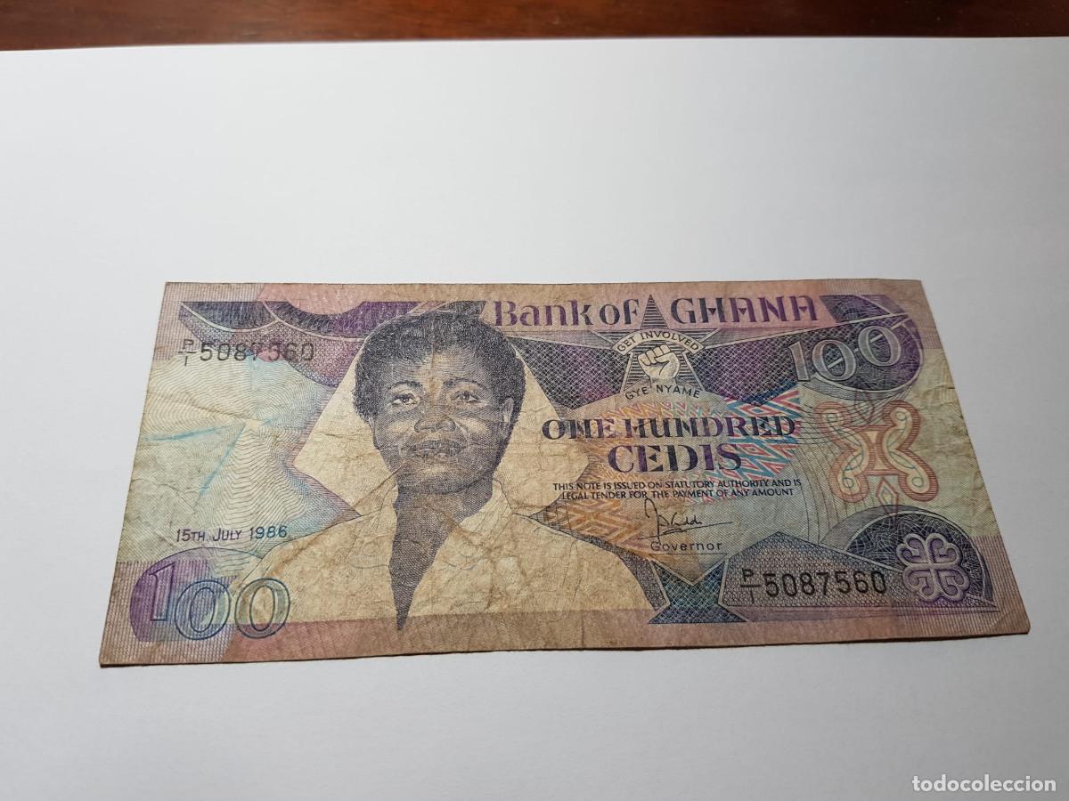 Billetes extranjeros: GHANA- 100 CEDIS- 1986