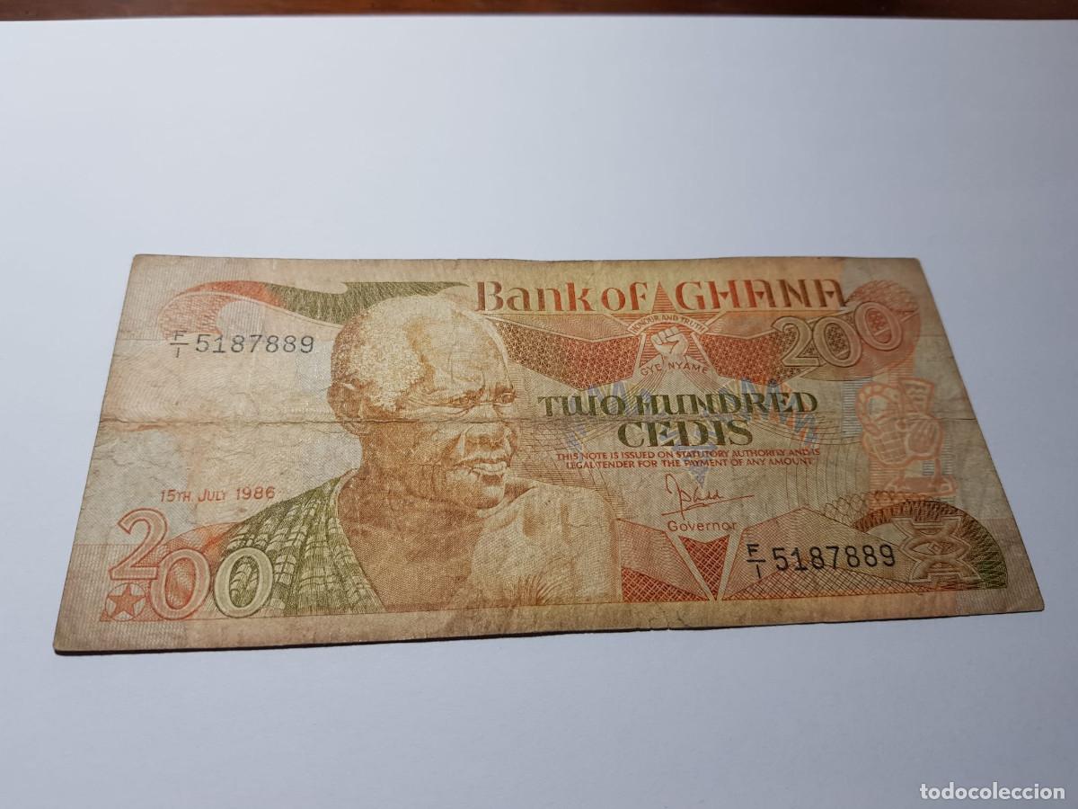 Billetes extranjeros: GHANA- 200 CEDIS- 1986
