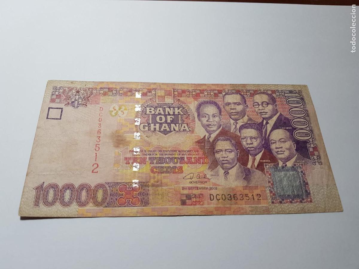 Billetes extranjeros: GHANA- 10000 CEDIS- 2002