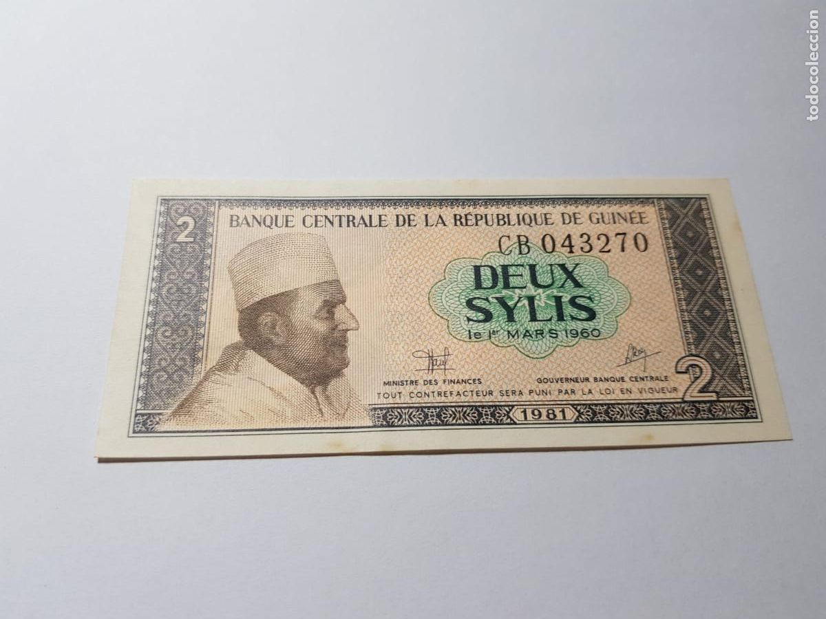 Billetes extranjeros: GUINEA- 2 SYLIS- 1960