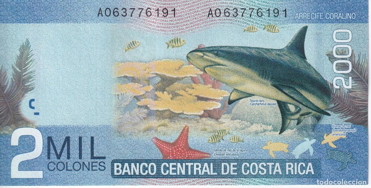 Billetes extranjeros: BILLETE DE COSTA RICA DE 2000 COLONES DEL A&Ntilde;O 2015 SIN CIRCULAR (SC) (TIBURON-SHARK)