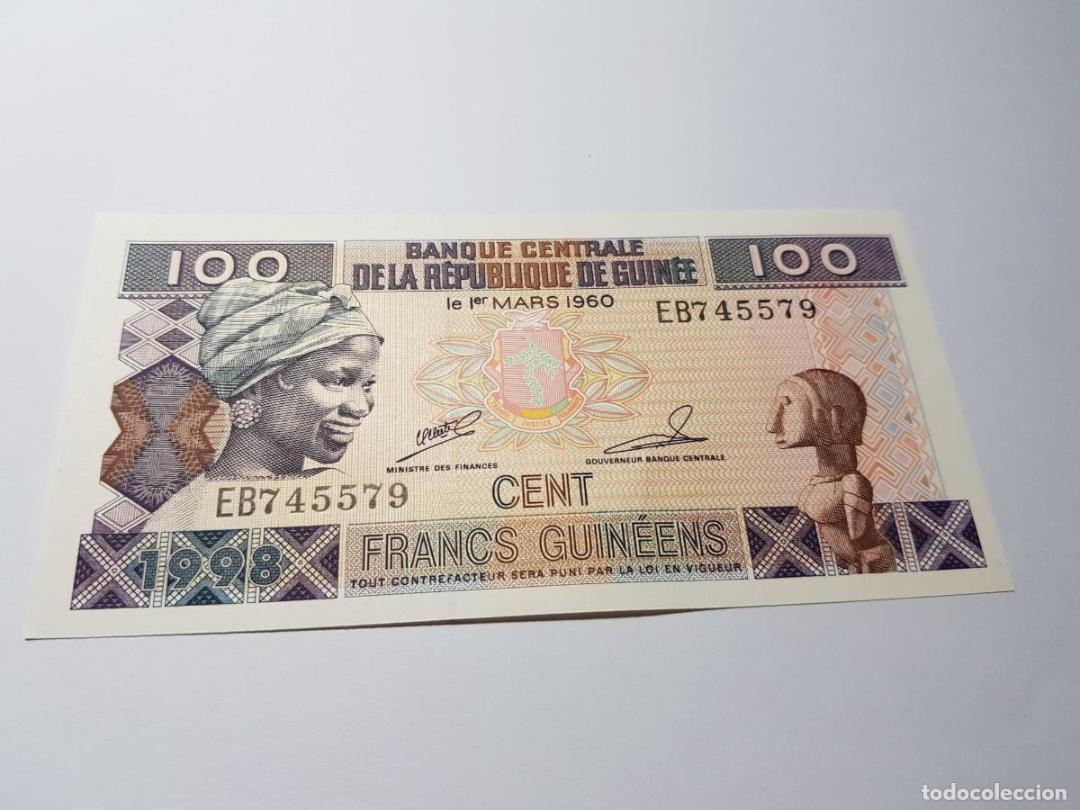 Billetes extranjeros: GUINEA- 100 FRANCOS- 1960