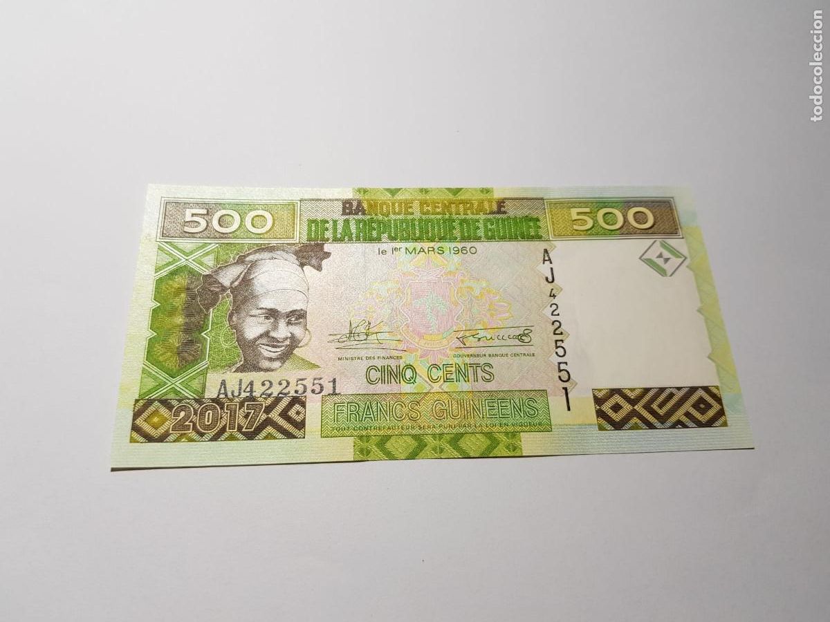 Billetes extranjeros: GUINEA- 500 FRANOS-1960