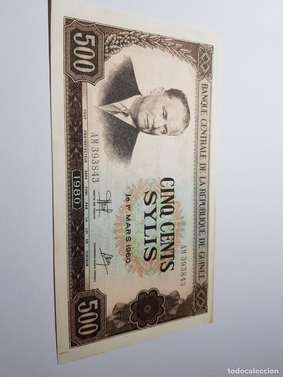 Billetes extranjeros: GUINEA- 500 SYLIS- 1960