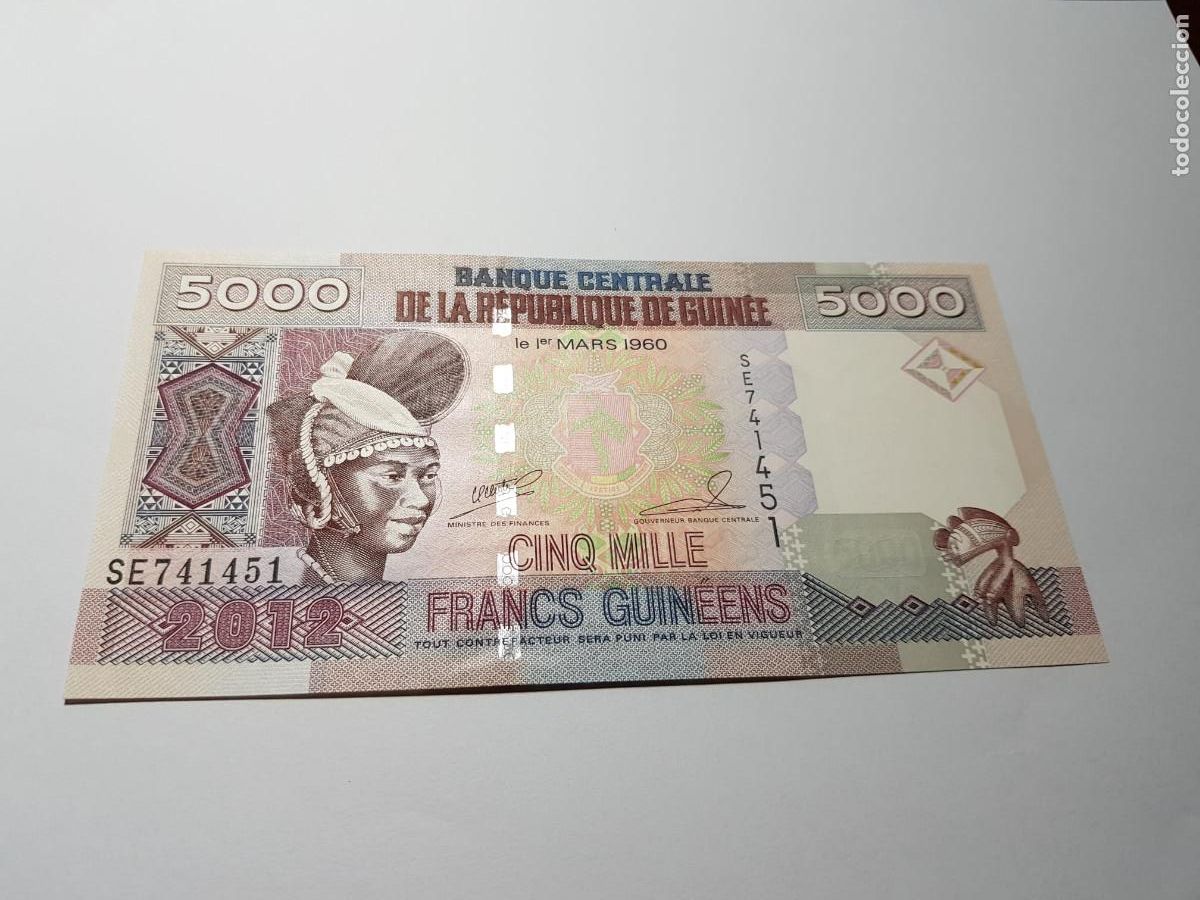 Billetes extranjeros: GUINEA- 5000 FRANCOS-1960