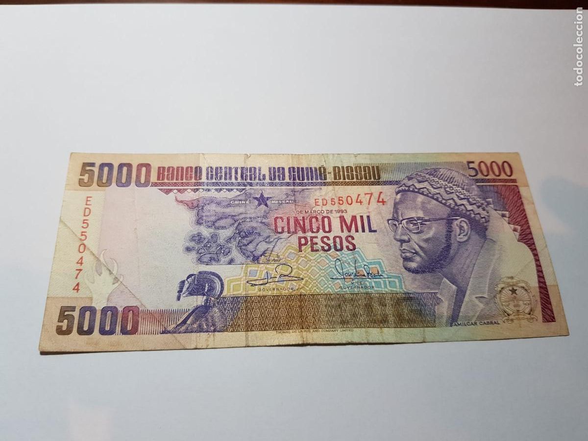 Billetes extranjeros: GUINEA BISSAU- 5000 PESOS-1993