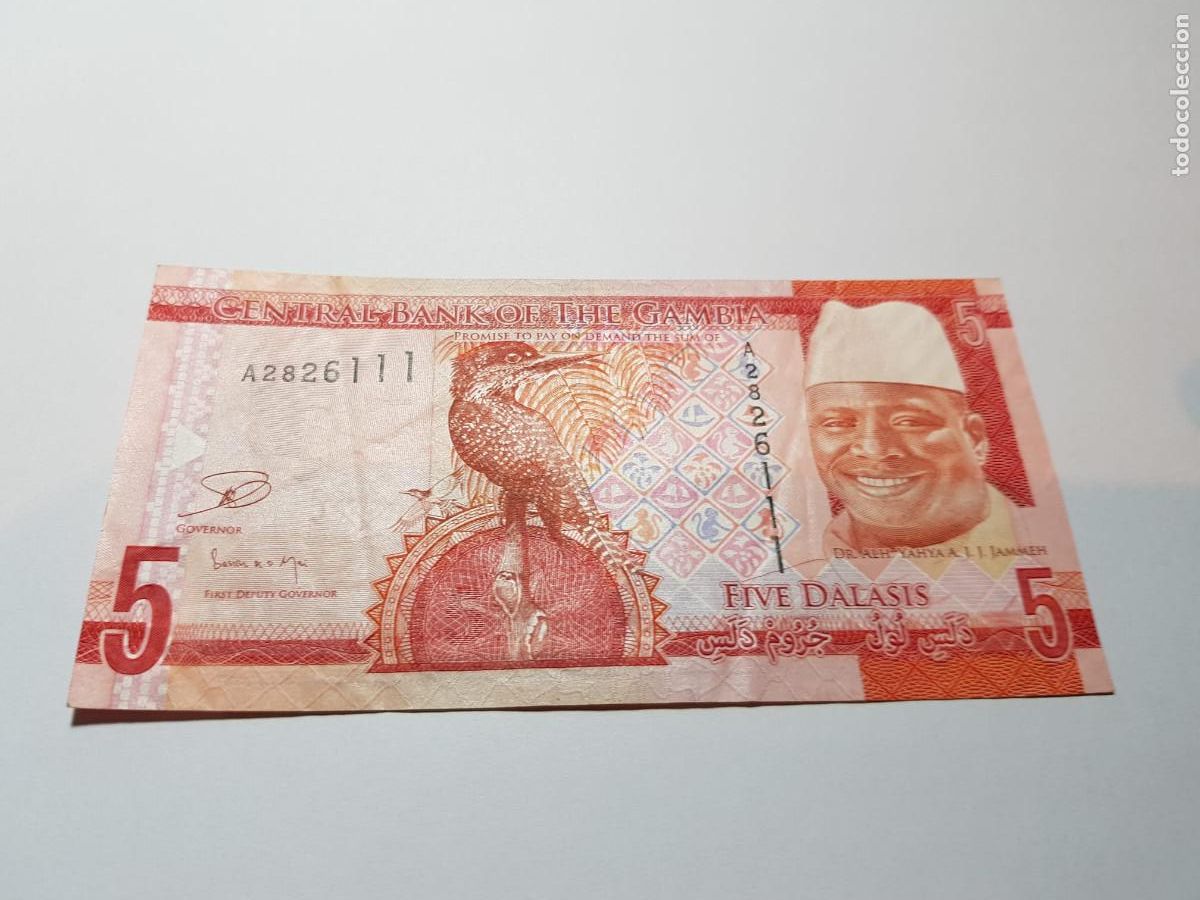Billetes extranjeros: GAMBIA- 5 DALASIS-2015