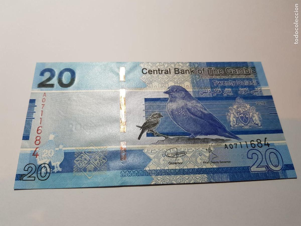 Billetes extranjeros: GAMBIA- 20 DALASIS-2019