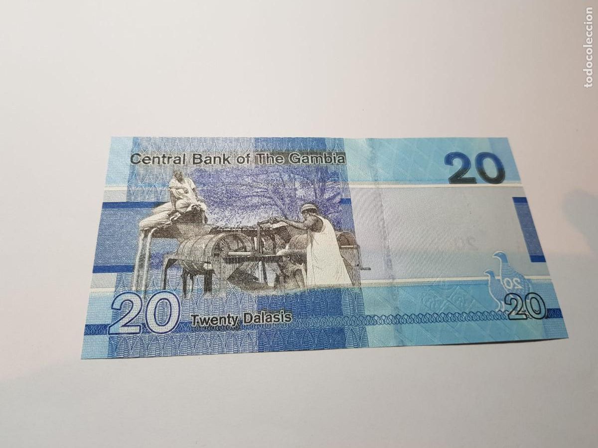 Billetes extranjeros: GAMBIA- 20 DALASIS-2019 - Foto 2