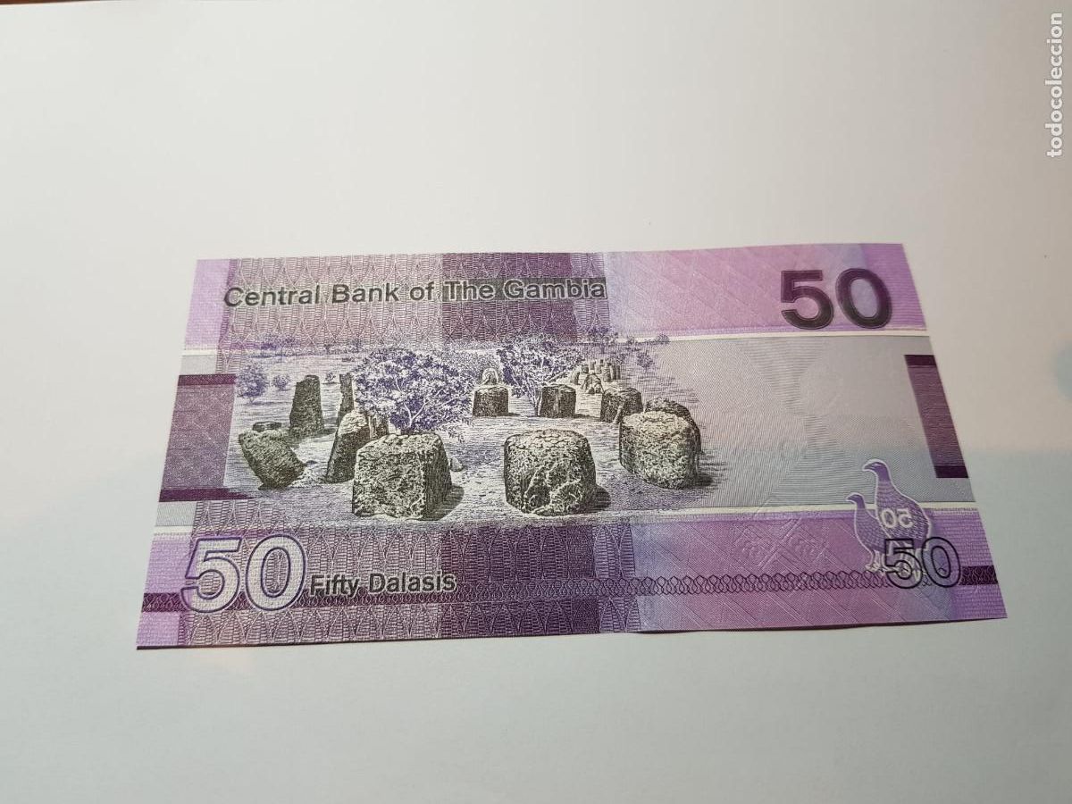 Billetes extranjeros: GAMBIA- 50 DALASIS-2012 - Foto 2