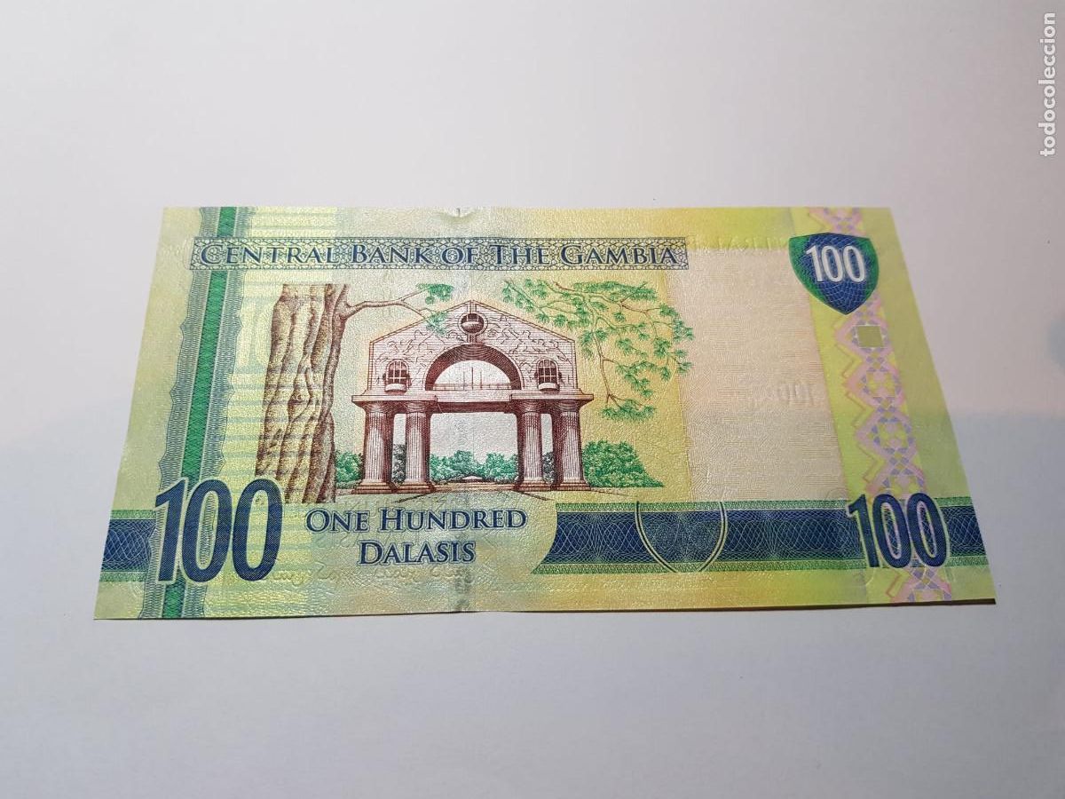 Billetes extranjeros: GAMBIA- 100 DALASIS-2015 - Foto 2