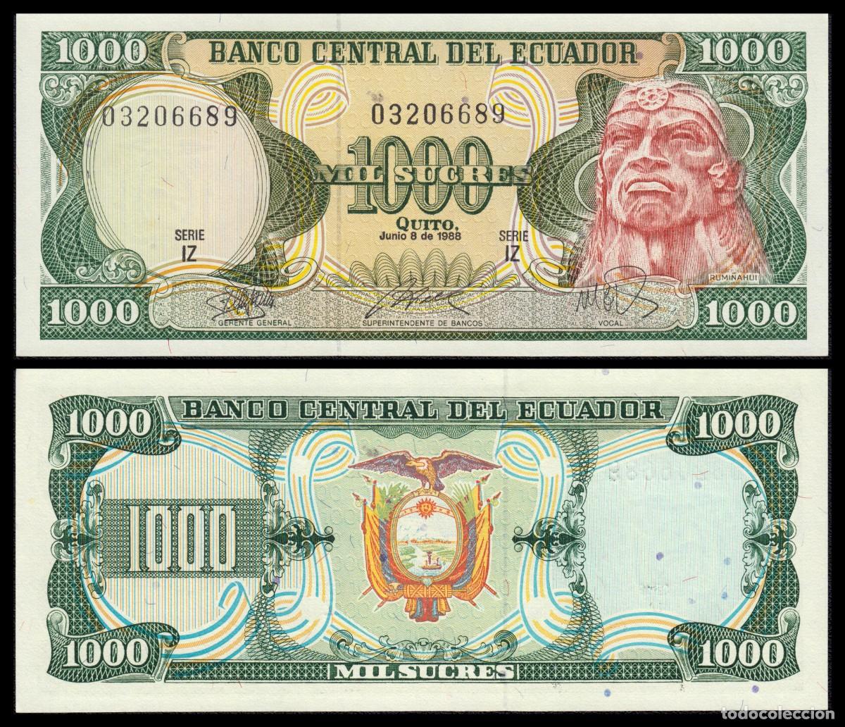 Billetes extranjeros: Ecuador 1.000 Sucres 8-6-1988 Pick 125b(5)
