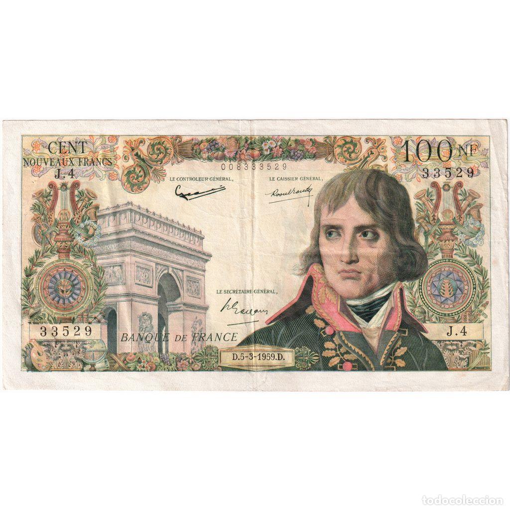 Billetes extranjeros: [#377793] Francia, 100 Nouveaux Francs, Bonaparte, 1959-03-05, J.4, MBC