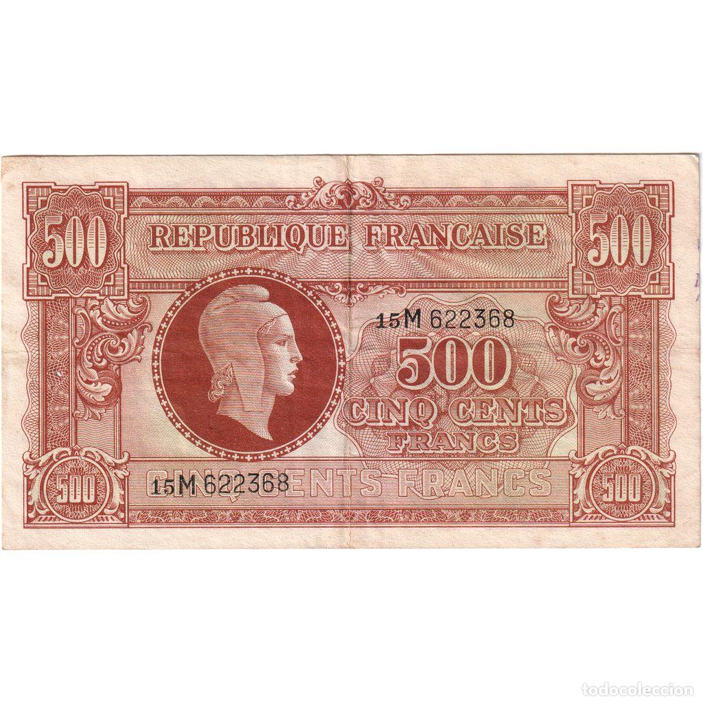 Billetes extranjeros: [#377850] Francia, 500 Francs, Marianne, 1945, 15M, MBC+