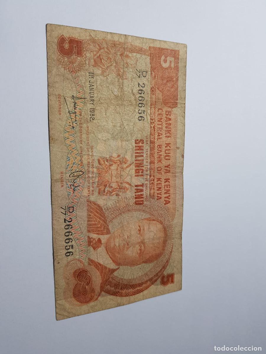 Billetes extranjeros: KENYA-5 SHILINGI TANO-1962