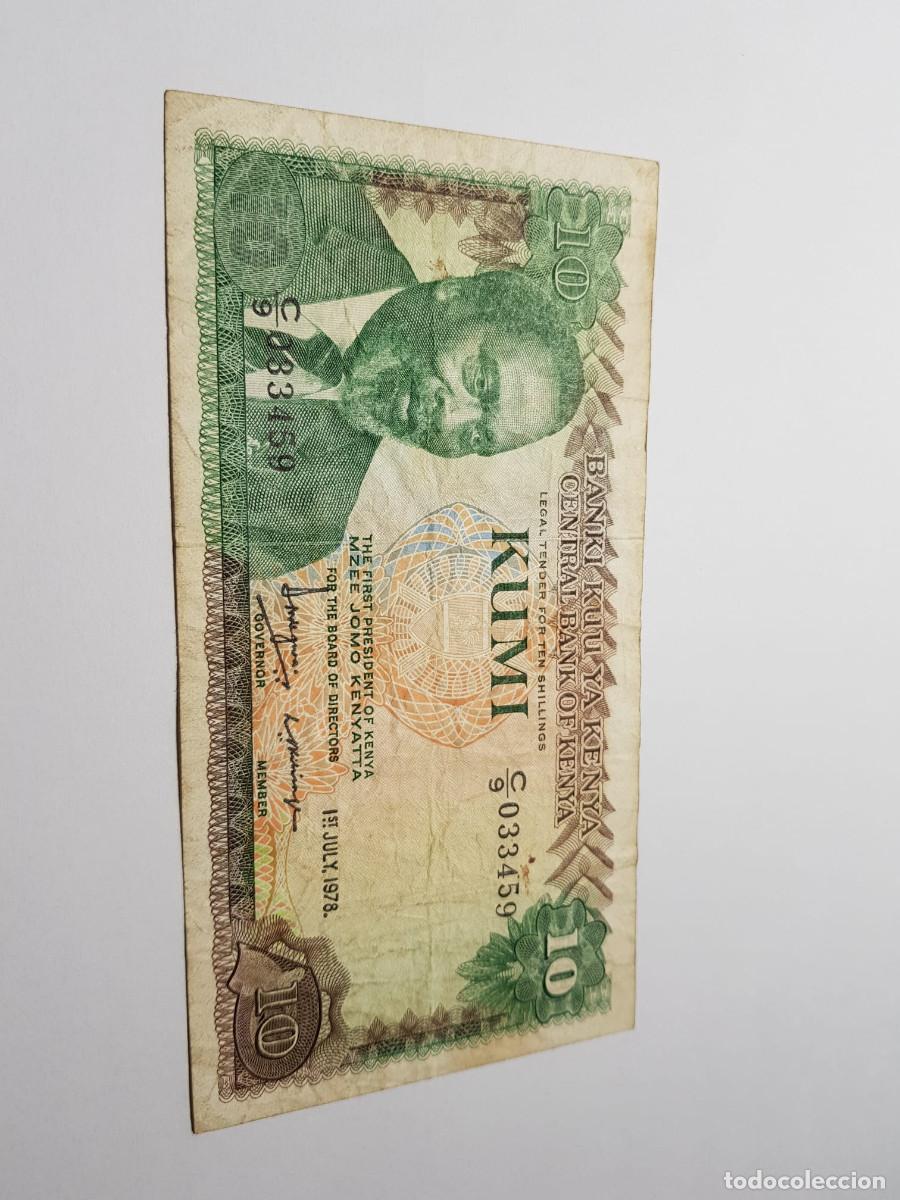 Billetes extranjeros: KENYA- 10 KUMI- JULIO 1978