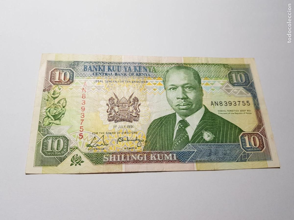 Billetes extranjeros: KENYA- 10 SHILLINGI KUMI-1991
