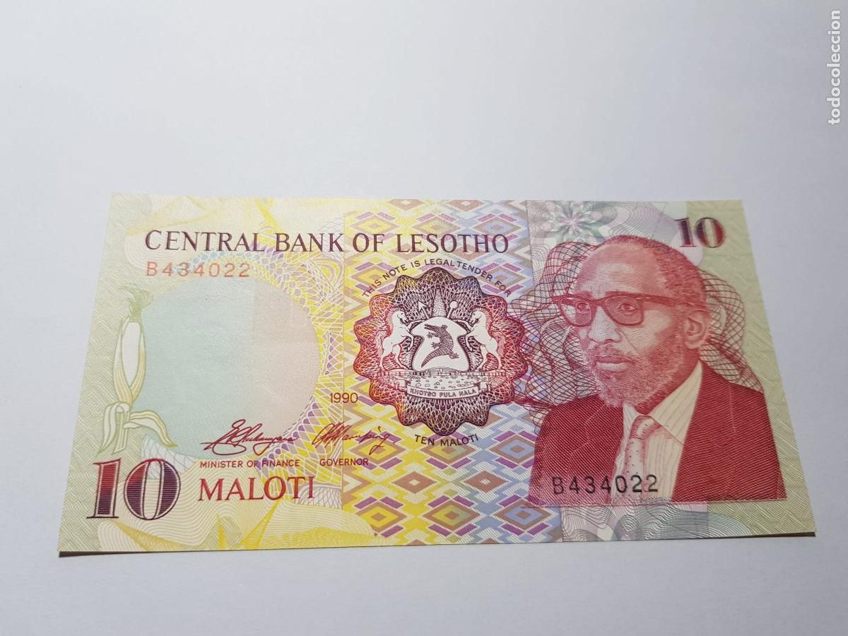 Billetes extranjeros: LESOTHO- 10 MALOTI- 1990