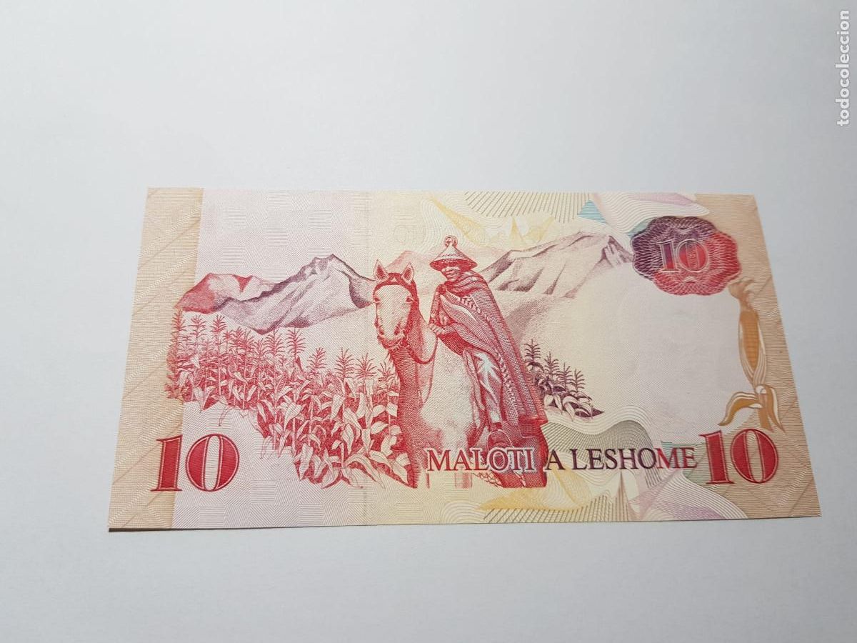 Billetes extranjeros: LESOTHO- 10 MALOTI- 1990 - Foto 2