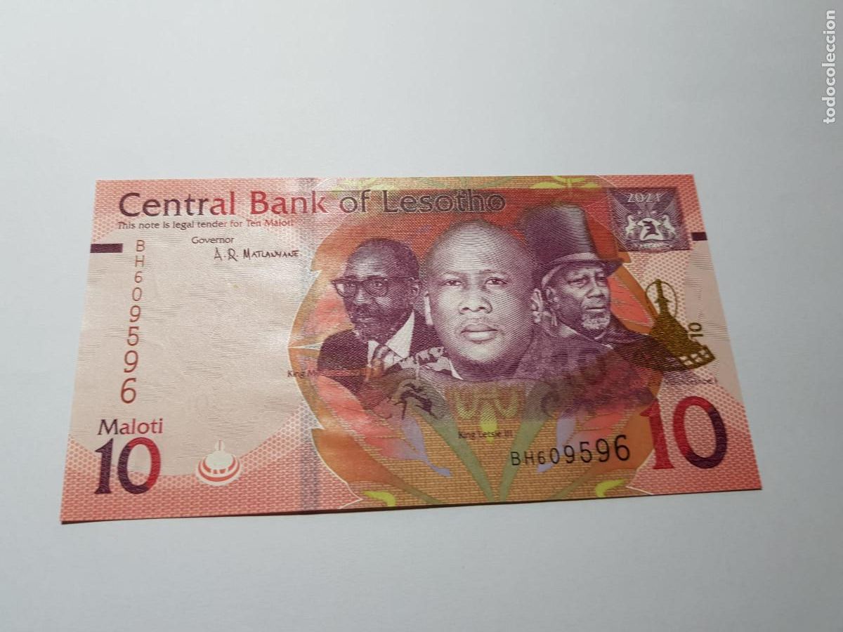 Billetes extranjeros: LESOTHO- 10 MALOTI- 2021