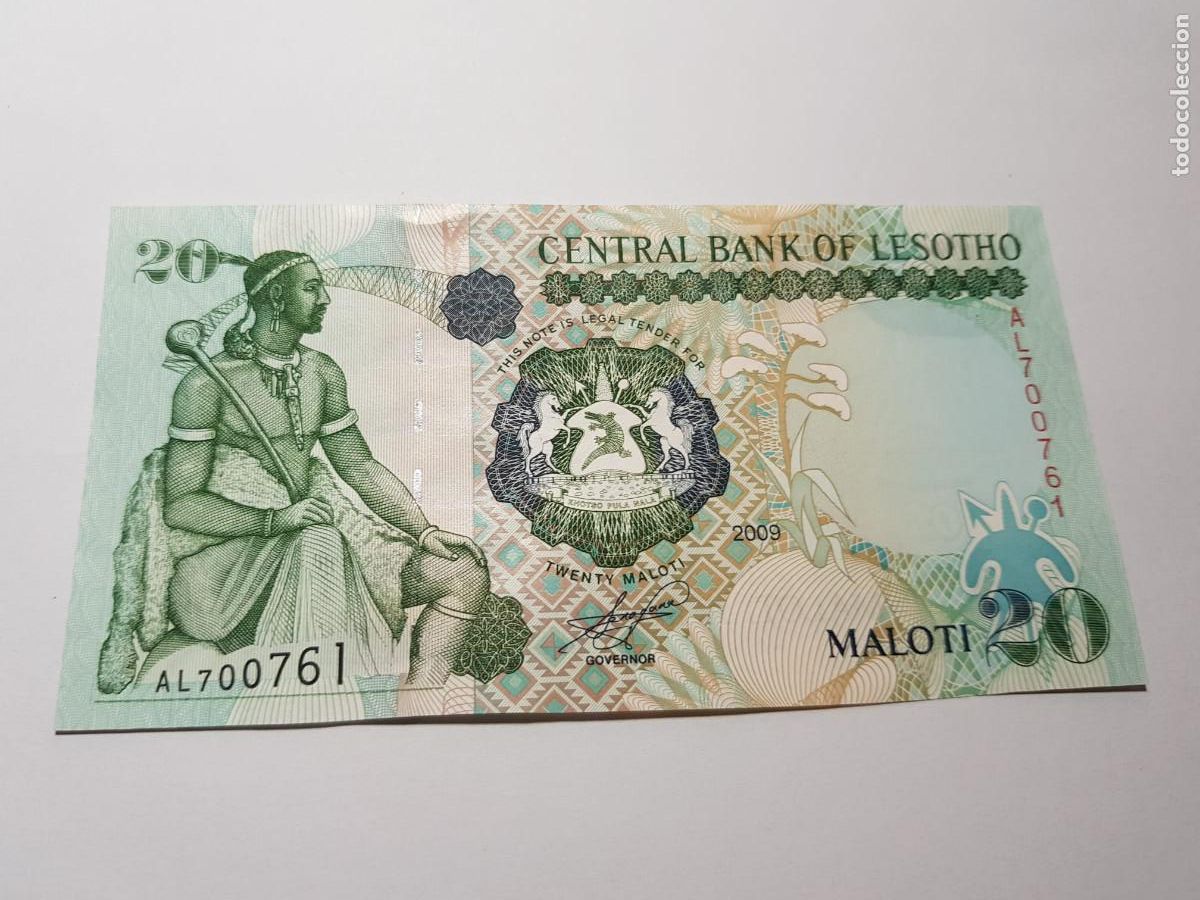 Billetes extranjeros: LESOTHO- 20 MALOTI- 2009