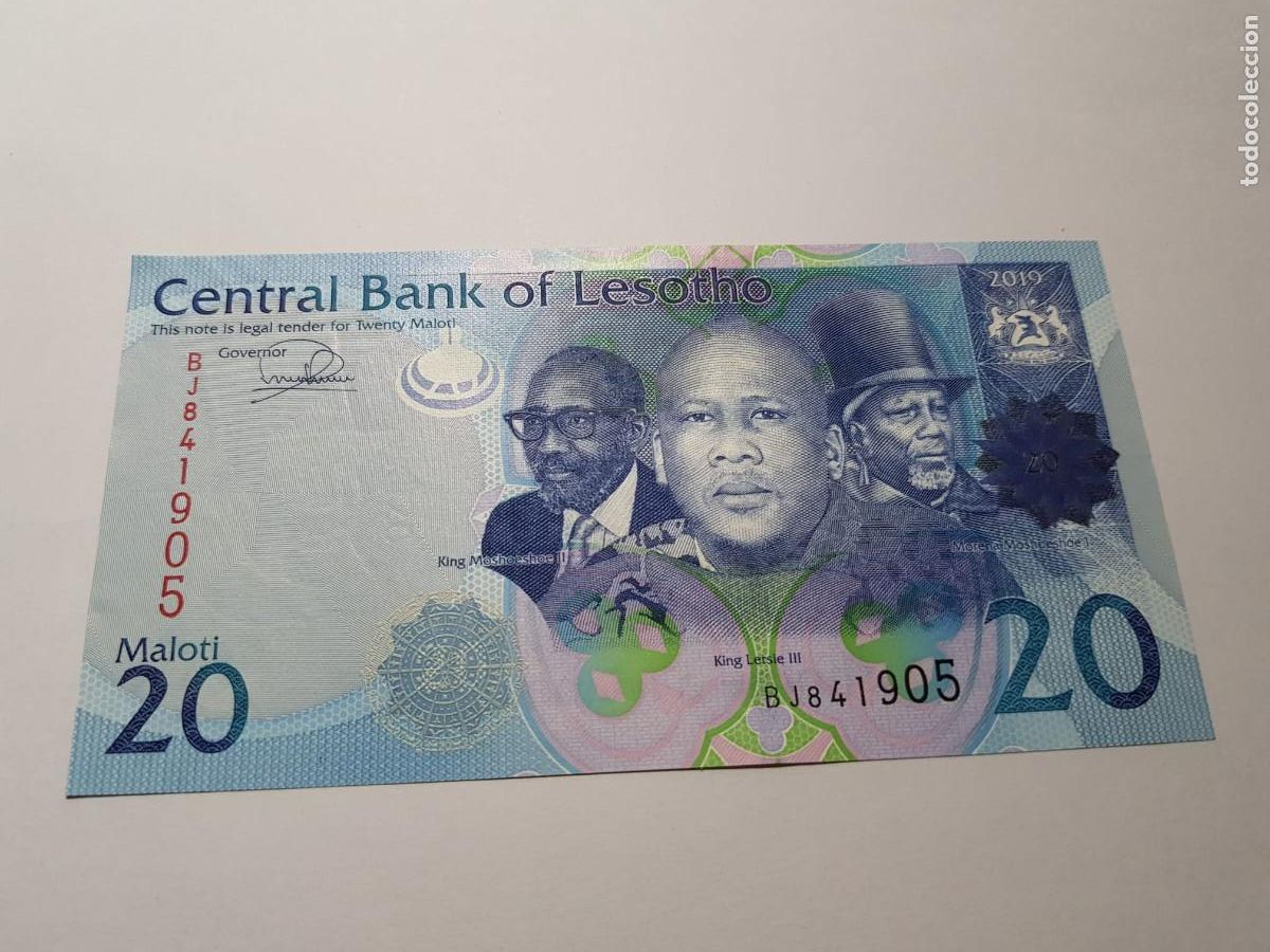 Billetes extranjeros: LESOTHO- 20 MALOTI- 2019