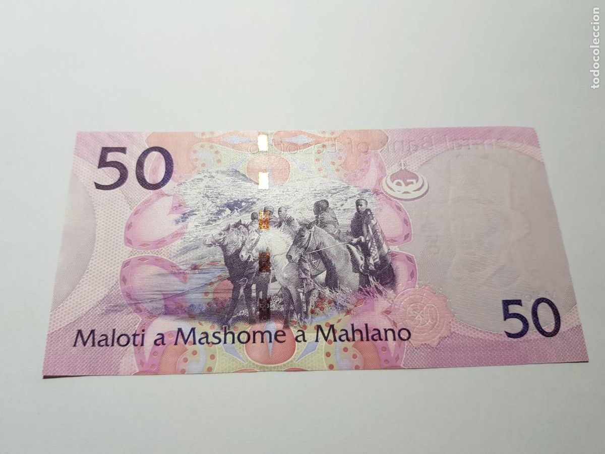 Billetes extranjeros: LESOTHO- 50 MALOTI- 2013 - Foto 2