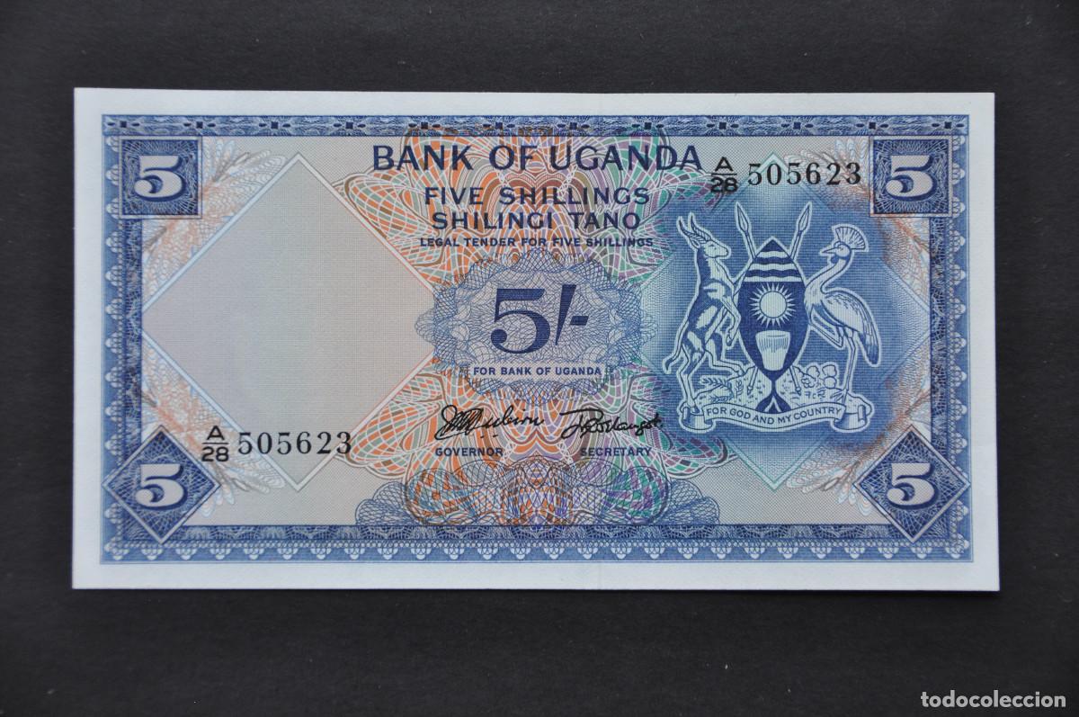 Billetes extranjeros: UGANDA - 5 SHILINGI 1966 SIN CIRCULAR