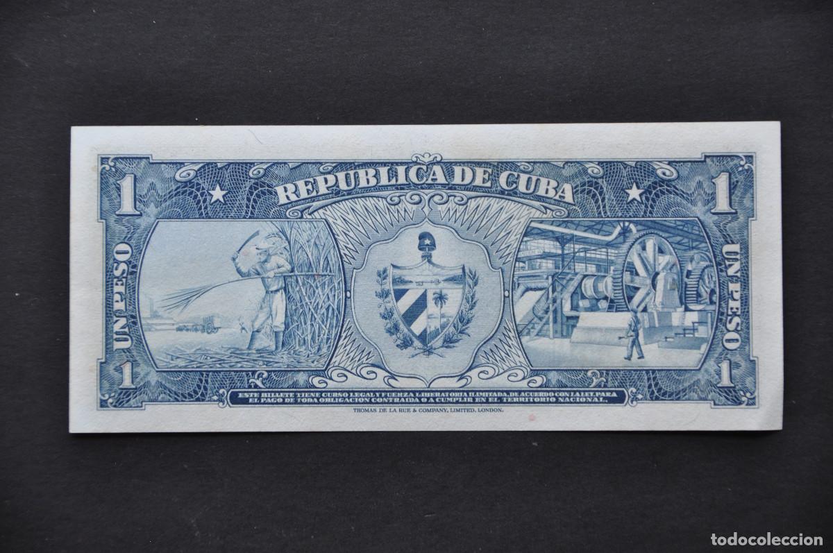 Billetes extranjeros: CUBA - 1 PESO DE 1956 SIN CIRCULAR - SERIE AA - Foto 2