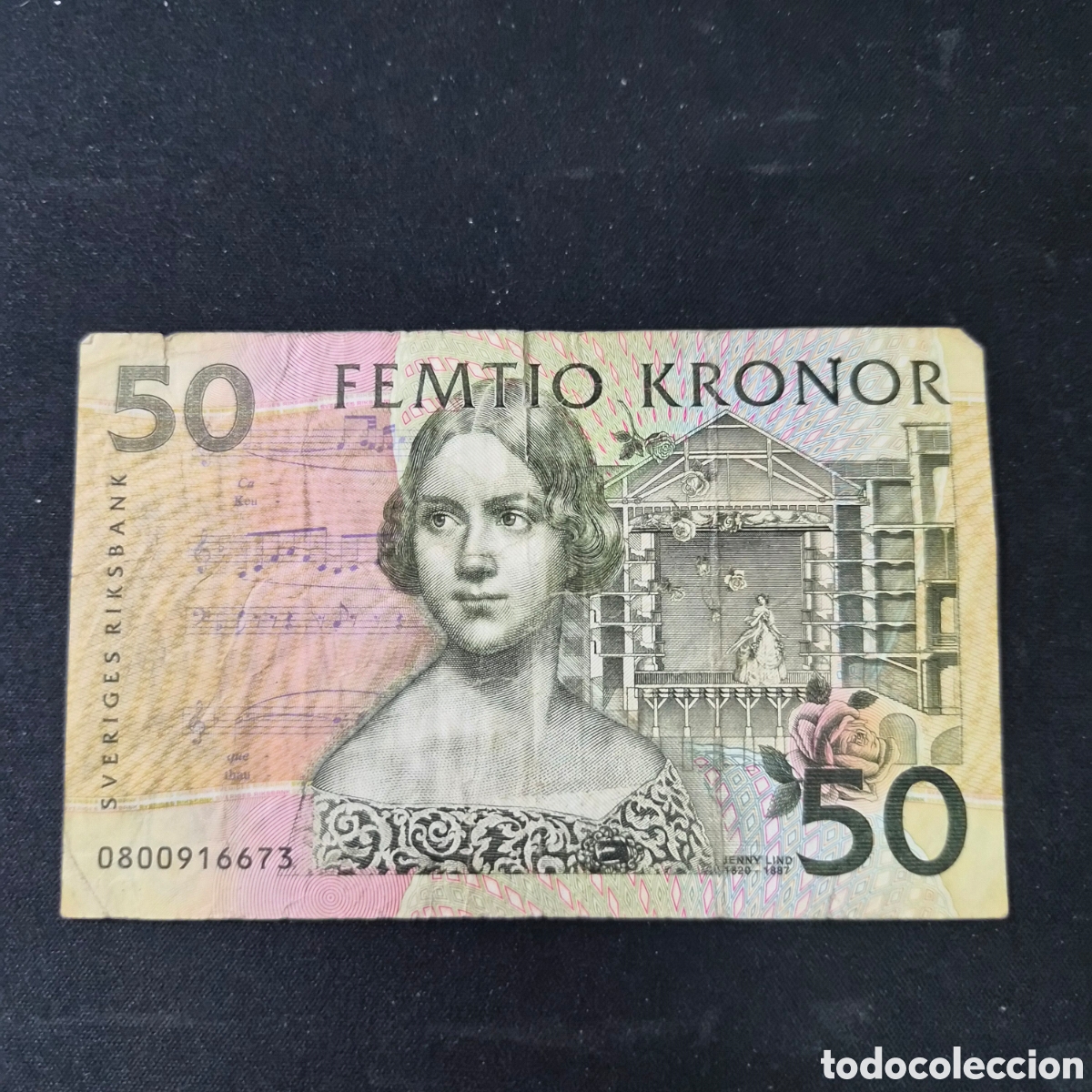 Billetes extranjeros: Billete de 50 Kronor de Suecia &ndash; Jenny Lind (1996&ndash;2003)