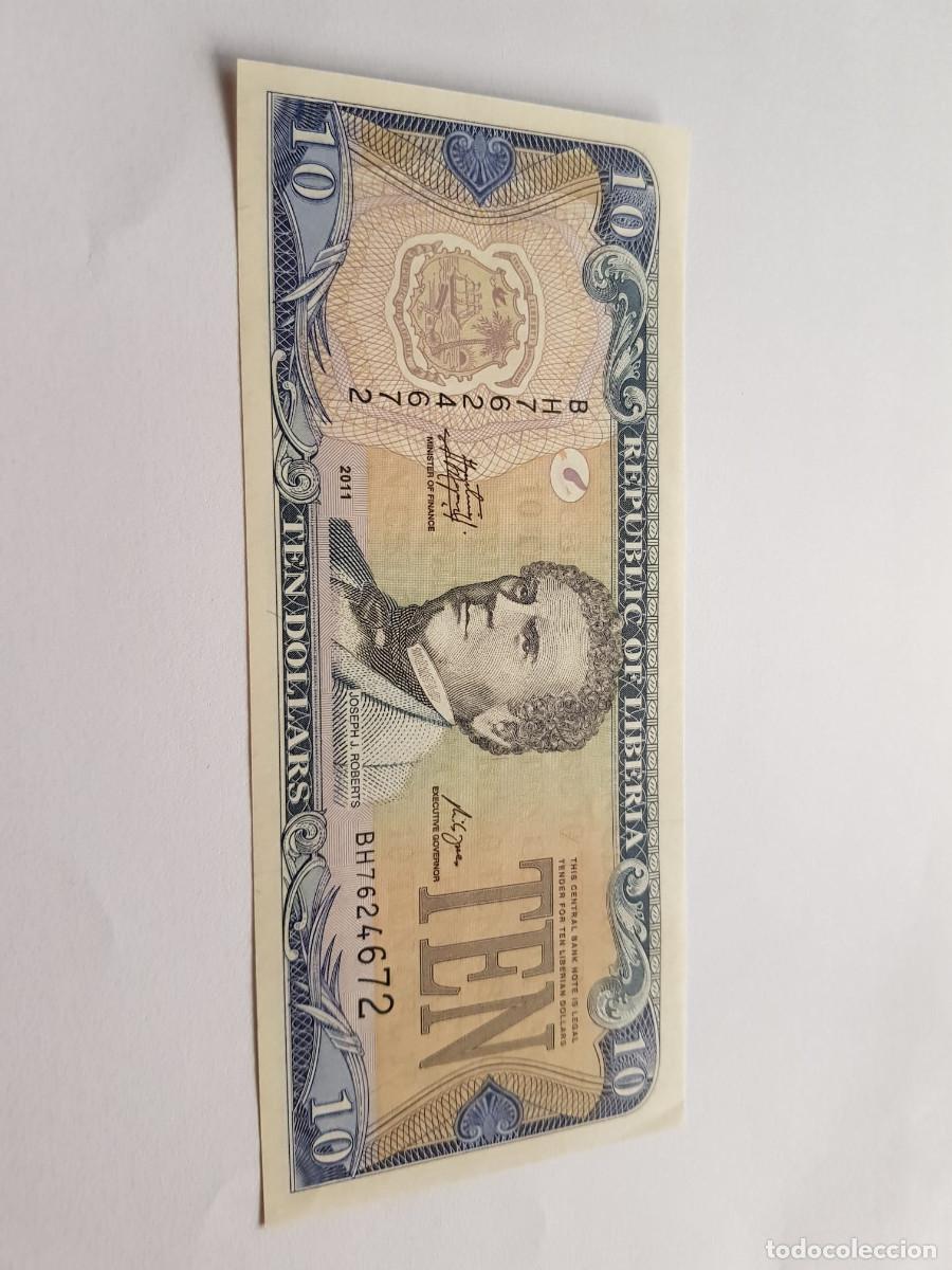Billetes extranjeros: LIBERIA- 10 DOLARES- 2011