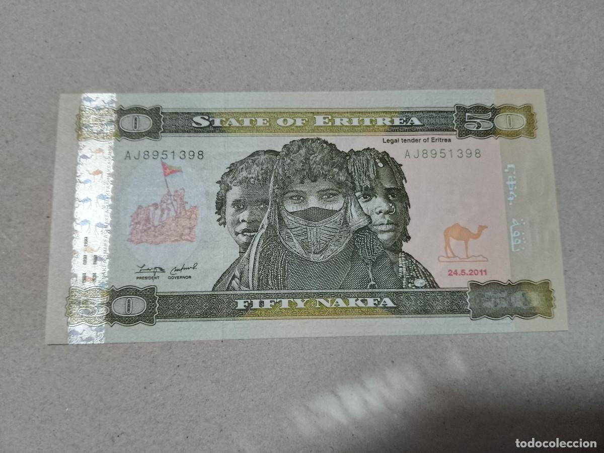 Billetes extranjeros: Billete Eritrea, 50 nafka, a&ntilde;o 2011, UNC
