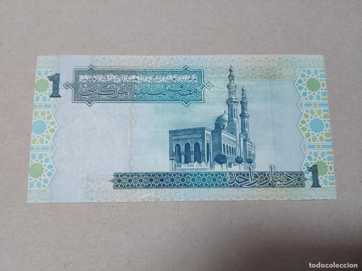 Billetes extranjeros: Billete Libia, 1 dinar, a&ntilde;o 2004, UNC - Foto 2
