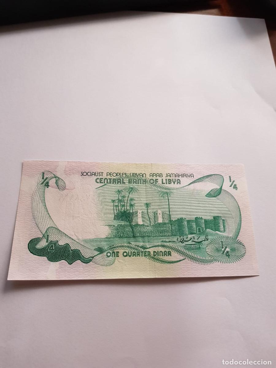 Billetes extranjeros: LIBIA-LIBYA-1/4 DINAR-1981 - Foto 2
